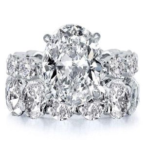 Bridal sets rings - Italo Oval Eternity Created White Sapphire Bridal Set, Italo jewelry - Online Catalog