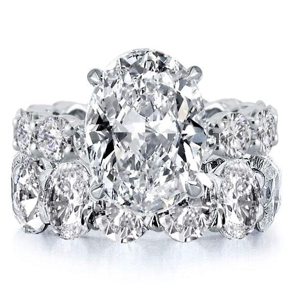 bridal sets - Italo Oval Eternity Created White Sapphire Bridal Set, Italo jewelry - Online Catalog