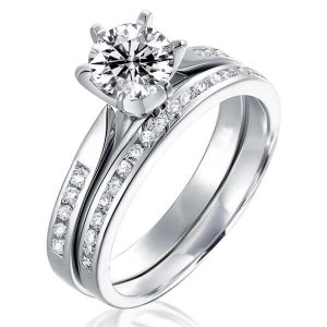 Bridal sets rings - Italo Classic Created White Sapphire Bridal Set, Italo jewelry - Online Catalog
