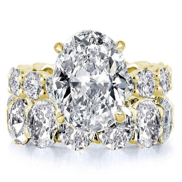 Bridal sets rings - Oval Eternity Golden Created White Sapphire Bridal Set, Italo jewelry - Online Catalog