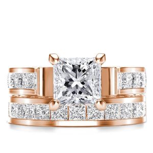 Bridal sets rings - Italo Royal Design Rose Gold Created White Sapphire Bridal Set, Italo jewelry - Online Catalog