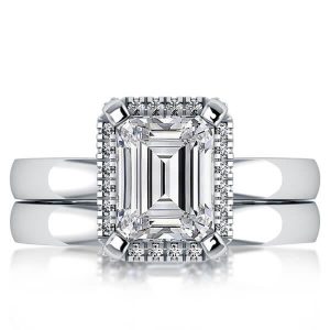 Bridal sets rings - Italo Solitaire Halo Created White Sapphire Bridal Set, Italo jewelry - Online Catalog