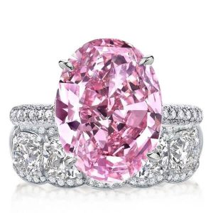 Bridal sets rings - Italo Oval Created Pink Sapphire Bridal Set, Italo jewelry - Online Catalog