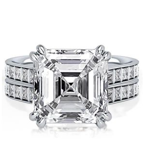 Bridal sets rings - Italo Classic Asscher Created White Sapphire Bridal Set, Italo jewelry - Online Catalog