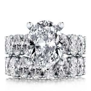 Bridal sets rings - Italo Oval Created White Sapphire Bridal Set, Italo jewelry - Online Catalog