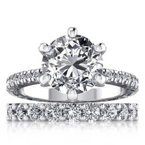 Bridal sets rings - Six Prong Eternity Bridal Set (4.56 CT. TW.), Italo jewelry - Online Catalog