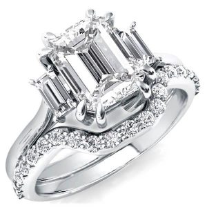 Bridal sets rings - Solitaire Three Stone Bridal Set (4.33 CT. TW.), Italo jewelry - Online Catalog