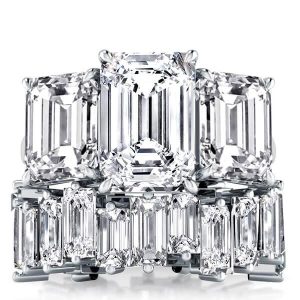 Bridal sets rings - Solitaire Eternity Three Stone Ladder Design Band Bridal Set, Italo jewelry - Online Catalog