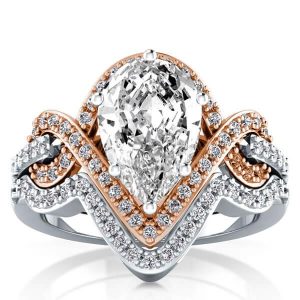 Bridal sets rings - Two Tone Silk Ribbon Knot Bridal Set (2.88 CT. TW.), Italo jewelry - Online Catalog