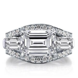 3pc wedding sets rings - Three Stone Created White Sapphire 3PC Wedding Set, Italo jewelry - Online Catalog