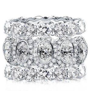 3pc wedding sets rings - Triple Row Stackable Band Set (18.00  CT. TW.), Italo jewelry - Online Catalog