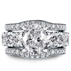 3pc wedding sets - Seven Stone Oval 3PC Wedding Set (3.90 CT. TW.), Italo jewelry - Online Catalog