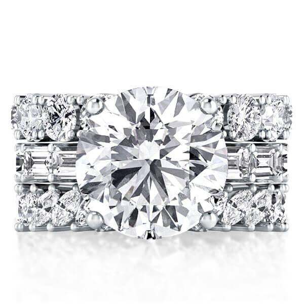 3pc wedding sets rings - Eternity Created White Sapphire 3PC Wedding Set (13.10 CT. TW.), Italo jewelry - Online Catalog