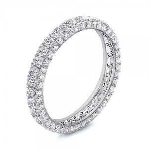 Eternity band - Italo Micro Pave Eternity Wedding Band For Women Silver Band, Apparel & Accessories, Italo jewelry - Online Catalog