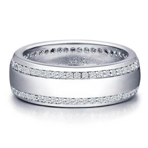 eternity band - Italo Glaze Two Row Created White Sapphire Wedding Band, Italo jewelry - Online Catalog