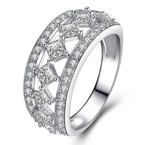 anniversary band - Italo Shining Star Created White Sapphire Wedding Band, Italo jewelry - Online Catalog