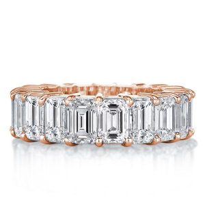 Eternity band - Rose Gold Emerald Eternity Wedding Band, Apparel & Accessories, Italo jewelry - Online Catalog