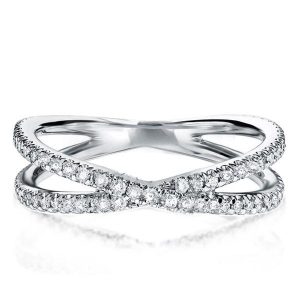 anniversary band - Italo Crisscross Created White Sapphire Wedding Band Infinity Ring, Italo jewelry - Online Catalog