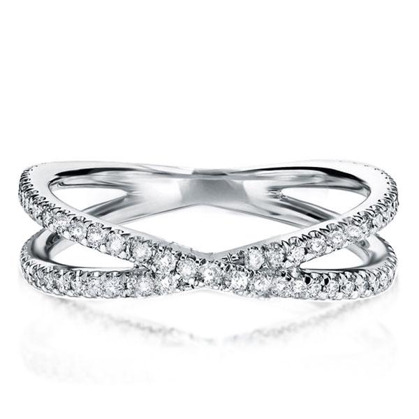 anniversary band - Italo Crisscross Created White Sapphire Wedding Band Infinity Ring, Italo jewelry - Online Catalog