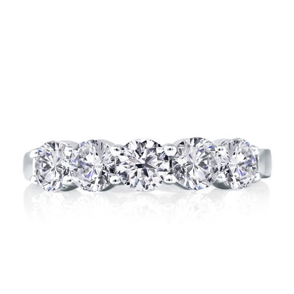 Classic rings band - Italo Five Stone Created White Sapphire Wedding Band, Apparel & Accessories, Italo jewelry - Online Catalog