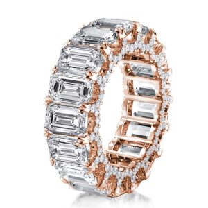Eternity band - Italo Rose Gold Ring Emerald Cut Eternity Wedding Band For Women, Apparel & Accessories, Italo jewelry - Online Catalog