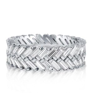 Eternity band - Double Row Baguette Eternity Wedding Band, Apparel & Accessories, Italo jewelry - Online Catalog