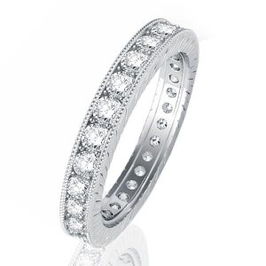 Eternity band - Pave & Milgrain Eternity Wedding Band, Apparel & Accessories, Italo jewelry - Online Catalog