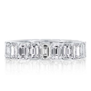 Eternity band - Italo Emerald Cut Eternity Wedding Band For Women Silver Ring, Apparel & Accessories, Italo jewelry - Online Catalog