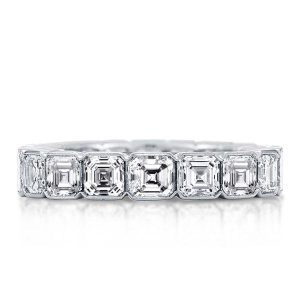 Eternity band - Italo Asscher Bezel Eterntiy Created White Sapphire Wedding Band, Apparel & Accessories, Italo jewelry - Online Catalog