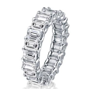 Eternity band - Emerald U Prong Eternity Wedding Band, Apparel & Accessories, Italo jewelry - Online Catalog