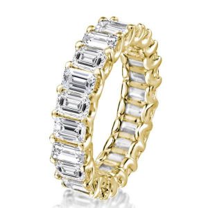 Eternity band - Golden Emerald U Prong Eternity Wedding Band, Apparel & Accessories, Italo jewelry - Online Catalog