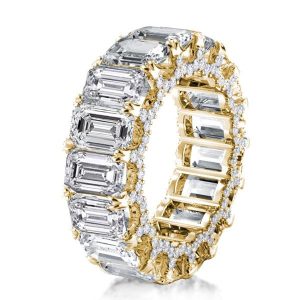 Eternity band - Golden Eternity Double Prong Emerald Wedding Band, Apparel & Accessories, Italo jewelry - Online Catalog