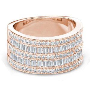 anniversary band - Rose Gold Art Deco Wedding Band (4.22 CT. TW.), Italo jewelry - Online Catalog