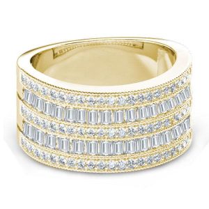 anniversary band - Golden Art Deco Wedding Band (4.22 CT. TW.), Italo jewelry - Online Catalog