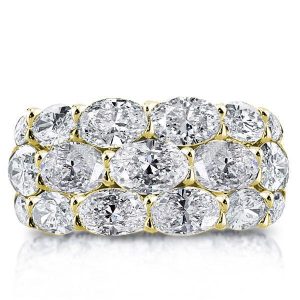 Eternity band - Golden Triple Row Oval Eternity Wedding Band, Apparel & Accessories, Italo jewelry - Online Catalog