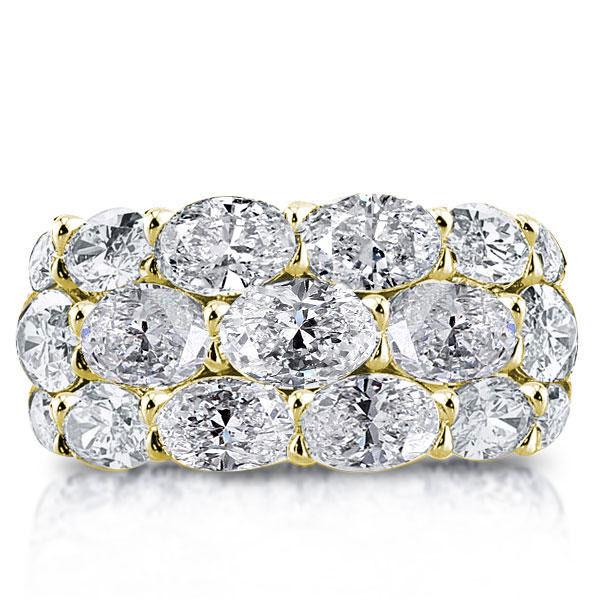 Eternity band - Golden Triple Row Oval Eternity Wedding Band, Italo jewelry - Online Catalog