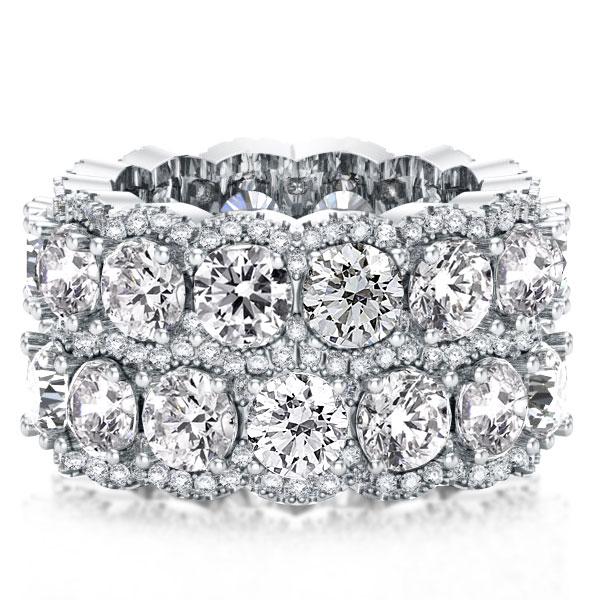 anniversary band - Italo Double Row Halo Created White Sapphire Wedding Band, Italo jewelry - Online Catalog