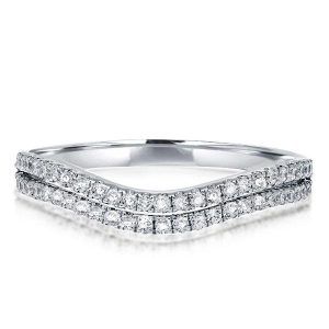 anniversary band - Italo Chevron Wedding Band Unique Curved Wedding Band For Women, Italo jewelry - Online Catalog