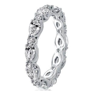 Eternity band - Italo Eternity Pear Created White Sapphire Wedding Band, Apparel & Accessories, Italo jewelry - Online Catalog