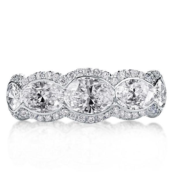 Anniversary band - Italo Halo Oval Created White Sapphire Wedding Band, Wedding Bands - Apparel & Accessories, Italo jewelry - Online Catalog