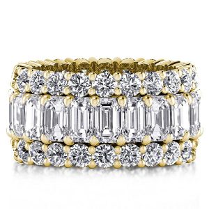 Eternity band - Italo Golden Triple Row Created White Sapphire Wedding Band, Apparel & Accessories, Italo jewelry - Online Catalog