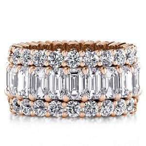 Eternity band - Italo Rose Gold Triple Row Created White Sapphire Wedding Band, Apparel & Accessories, Italo jewelry - Online Catalog
