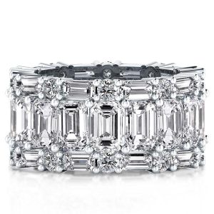 Eternity band - Italo Baguette Eternity Wedding Band Triple Row Anniversary Ring, Apparel & Accessories, Italo jewelry - Online Catalog