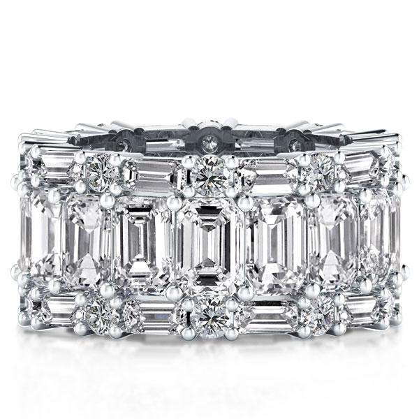 eternity band - Italo Baguette Eternity Wedding Band Triple Row Anniversary Ring, Italo jewelry - Online Catalog