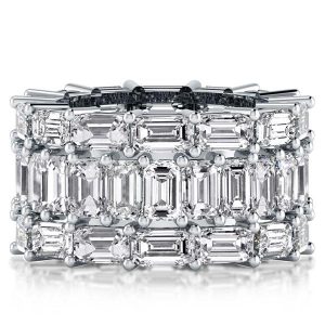 Eternity band - Italo Triple Row Emerald Created White Sapphire Wedding Band, Apparel & Accessories, Italo jewelry - Online Catalog