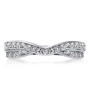 anniversary band - Twist Created White Sapphire Wedding Band, Italo jewelry - Online Catalog