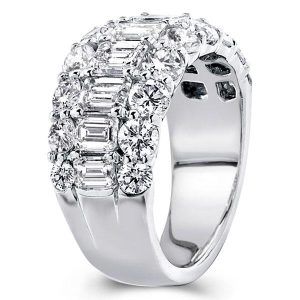 anniversary band - Triple Row Half Eternity Wedding Band, Italo jewelry - Online Catalog