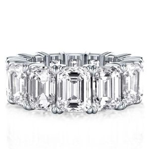 Eternity band - Italo Emerald Cut Eternity Wedding Band For Women In Silver, Apparel & Accessories, Italo jewelry - Online Catalog
