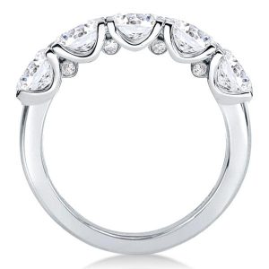 anniversary band - Five Stone East West Half Eterntiy Oval Wedding Band (3.15 CT. TW.), Italo jewelry - Online Catalog