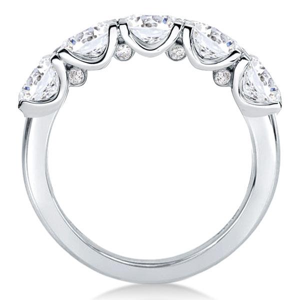 anniversary band - Five Stone East West Half Eterntiy Oval Wedding Band (3.15 CT. TW.), Italo jewelry - Online Catalog